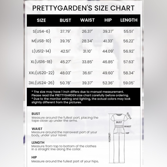 PRETTYGARDEN Loose Solid Off Shoulder Elastic Waist Long Romper - 3XL - NWT - Picture 6 of 6